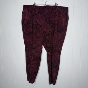 Lane Bryant Women’s On The Go Mid Rise Ankle Pant Burgundy Size 28